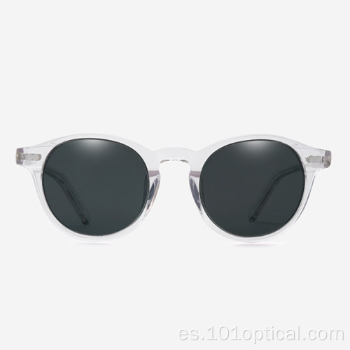 Gafas de sol redondas de acetato de diseño clásico para hombre
